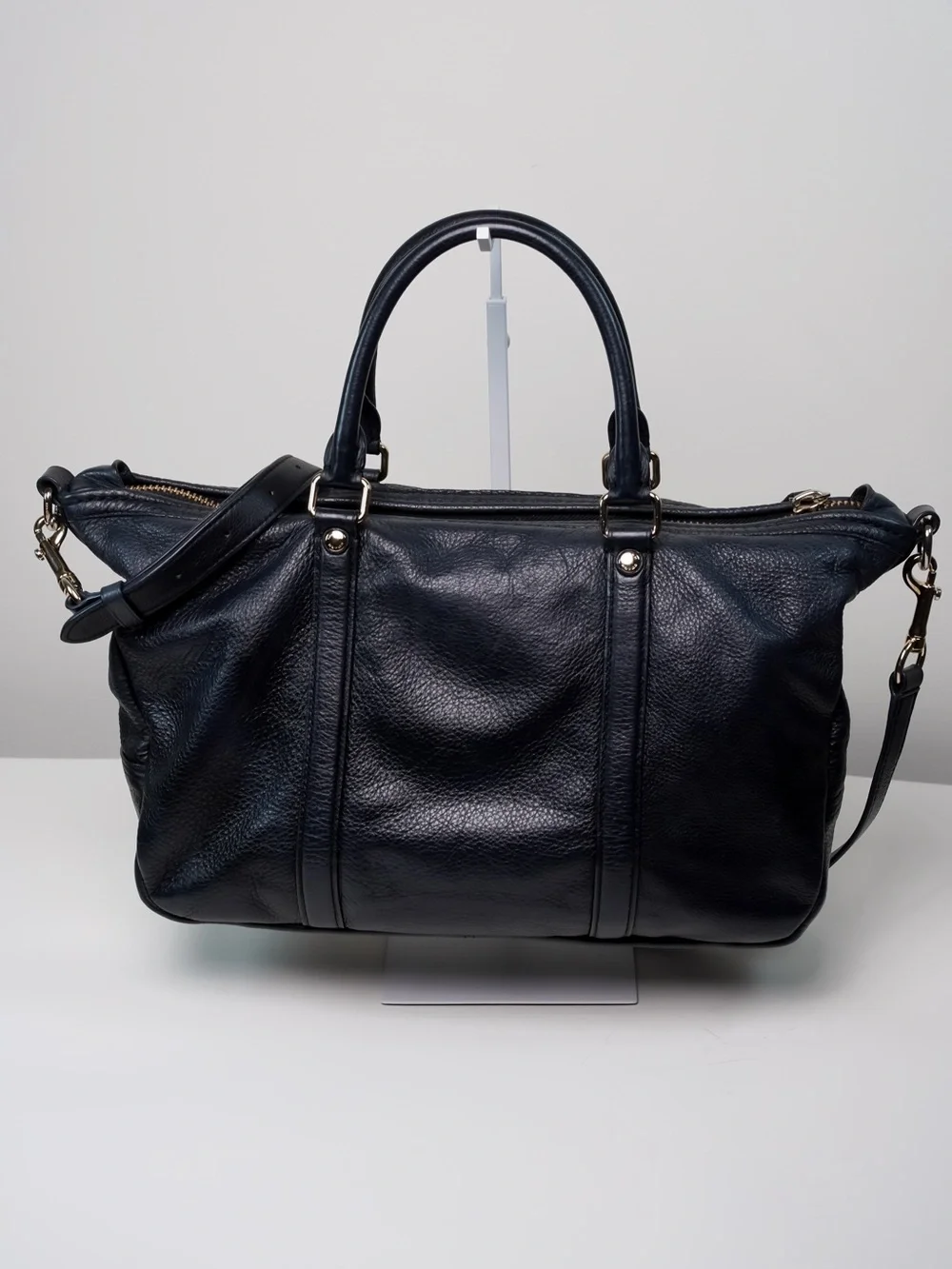 Coach Central Satchel Black Pebbled Leather Shoulder Crossbody Bag